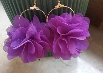 Kolczyki kwiaty fioletowe