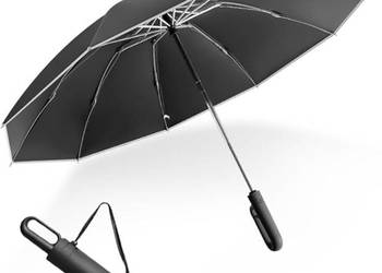 Duży parasol XXL składany, automat, wiatroodporny, przeciwsłoneczny, czarny