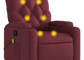 vidaXL Rozkładany fotel masujący, winna czerwień,(SKU:372494_