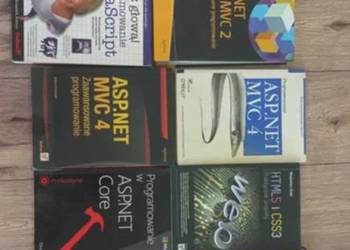 Zestaw książek do programowania widocznych na zdjęciu
