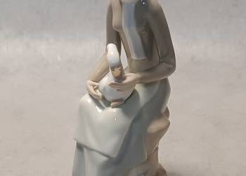 CASADES Porcelanowa Figurka Dziewczynka z gęsią na kolanach Porcelanas S.A
