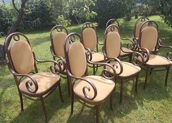 8 krzeseł tapicerowanych, giętych # stan BdB + gratis