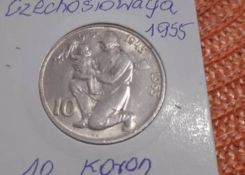 moneta srebrna Czechosłowacji z 1955r