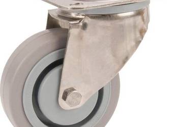 Koła skrętne ze stali nierdzewnej z powierzchnią z szarej gumy elastycznej…