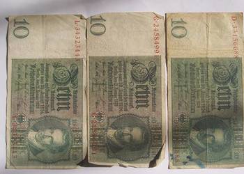 Banknot 10 Reischmark - 1929. Seria G. Do sprzedania 3 szt.