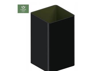 Krop rura spustowa kwadratowa 80x80 PVC dł. 1m  CZARNA 9005