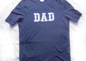 granatowa koszulka męska, dad koszulka z bawełny, rozmiar M koszulka tata