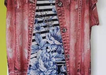 XL(48) Tunika z wzorem kamizelki