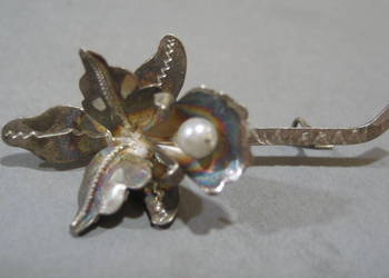 Srebrna Broszka Metaloplastyka Rekodzielo