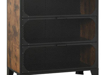 Szafka rustykalny brąz 72x36x82 cm metal i MDF WM-335911