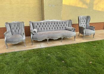 Wypoczynek ludwik komplet ludwikowski kanapa sofa fotel glamour