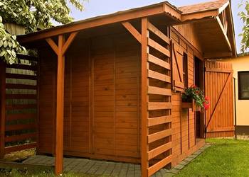DOMEK ZEBRA OGRODOWY DACH DWUSPADOWY DREWNIANY 4x3 PRODUCENT