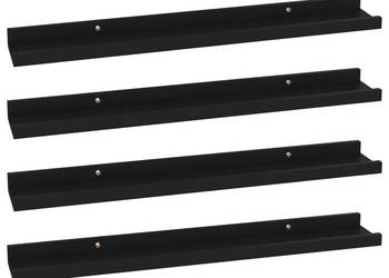 vidaXL Półki ścienne, 4 szt., czarne, 60x9x3 cm(SKU:326668)