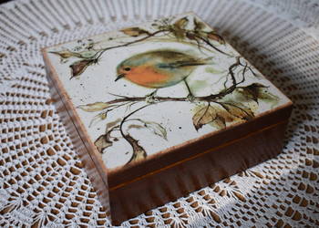 Szkatułka pudełko rękodzieło decoupage