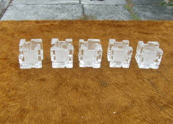 5 Kloszy szklane E14 KOSTKA 7,5x7,5x7,5cm bezbarwny do lampy kinkietu