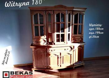 a Śliczna Kasyczna Witryna 180` Dąb Rustikal BEKAS Producent Mebli PROMO !