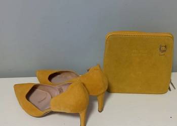 Szpilki Zing 39 żółte/cytrynowe i torebka Vera Pelle