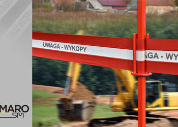 Uwaga - Wykopy, taśma ostrzegawczo - informacyjna 50 m