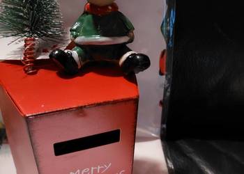 Ozdoba skrzynka z reniferem Nowa