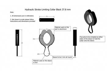 Ogranicznik skoku siłownika hydr 37,8mm czarny ⌀32-50 99985