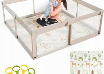 DUŻY KOJEC DLA NIEMOWLĄT Z MATĄ 150x150 CM