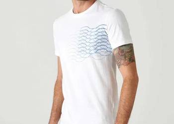 biały t-shirt męski z nadrukiem Sinsay