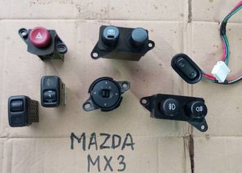 Mazda MX3 89-98r przełacznik lusterek, włącznik świateł awaryjnych i inne