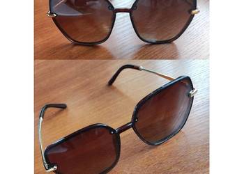 złote brązowe okulary przeciwsłoneczne Cote Exclusive eleganckie