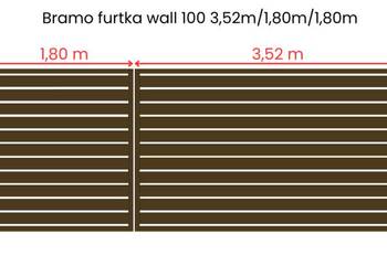 Bramo-Furtka wall 100 3,52m/1,80m Brązowy