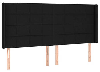 Zagłówek uszak czarny 183x16x118/128 cm tkanina WM-3119596