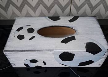 Chustecznik drewniany piłka nożna decoupage