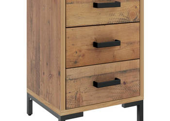 Szafka nocna brązowa 40x30x55 cm drewno sosnowe z odzysku WM-349913