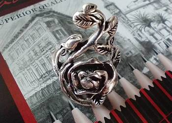 Stary secesyjny pierścionek srebro 925 metaloplastyka