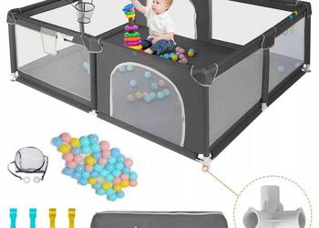 Składany Kojec dla dzieci niemowląt materiałowy miękki 150x180x66 cm COMOMY