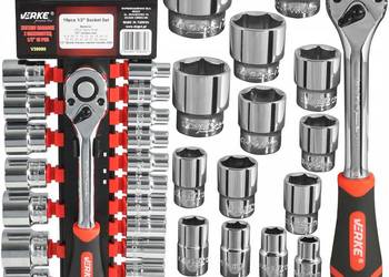 ZESTAW NASADEK Z GRZECHOTKĄ 1/2'' 19 EL VERKE PREMIUM LINE