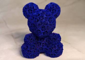 Miś z róż 3D – dekoracyjna figurka gradientowa - 7,5 cm