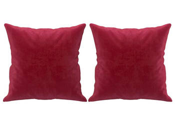 Poduszki ozdobne 2 szt. czerwień winna 40x40 cm aksamit WM-349489
