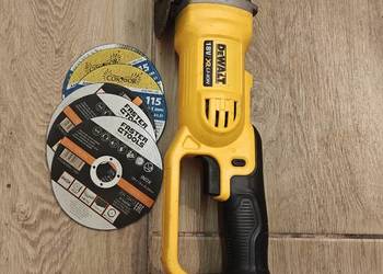 Szlifierka kątowa DeWalt 125mm 18v + bateria + kpl tarcz