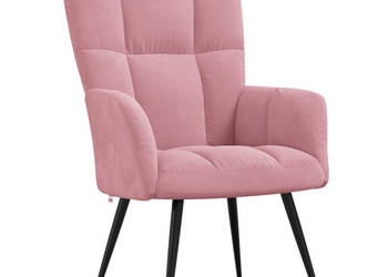 Fotel różowy obity aksamitem WM-328077