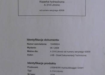 dtr instrukcja obsługi koparka liebherr A 314 i inne dtr instrukcja obsługi koparka liebherr A 314 i inne