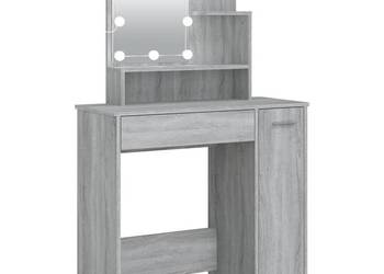 vidaXL Toaletka z LED, szary dąb sonoma, 86,5x35x136 cm(SKU:820485)