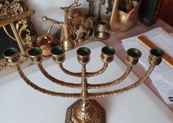 Świecznik mosiężny, menora.