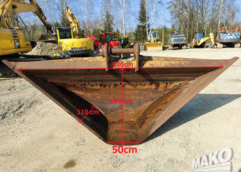 Łyżka trapezowa 340-50cm do koparki Miller fi 80 / Duża masywna łyżka