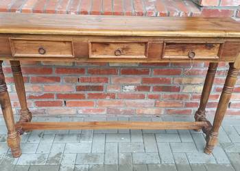 Konsolka Konsola drewniana rustykalna Komoda Stolik pod ścianę z szufladami