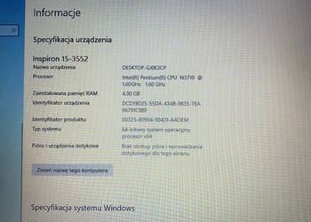 Sprzedam laptopa Dell użytkowany tylko 10 razy
