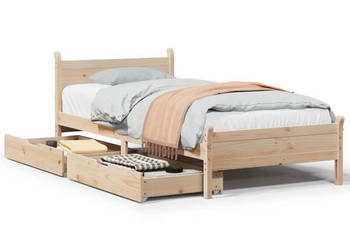 Rama łóżka bez materaca lite drewno sosnowe 75x190 cm WM-3309794