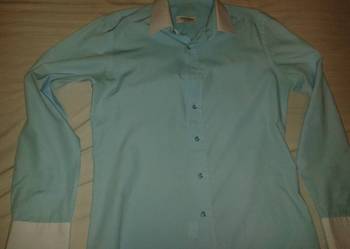 SUPER koszula męska Roz. S turkusowy/błękitny + białe dodatk