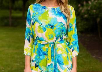 Bluzka Damska tunika z paskiem rozm 44 biust 120 cm