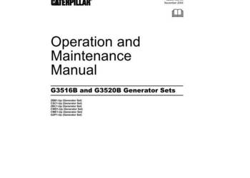 Caterpillar G3516, G3520  silnik CAT instrukcja obsługi