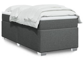 Łóżko kontynentalne z materacem ciemnoszara tkanina 90x200 cm WM-3285103